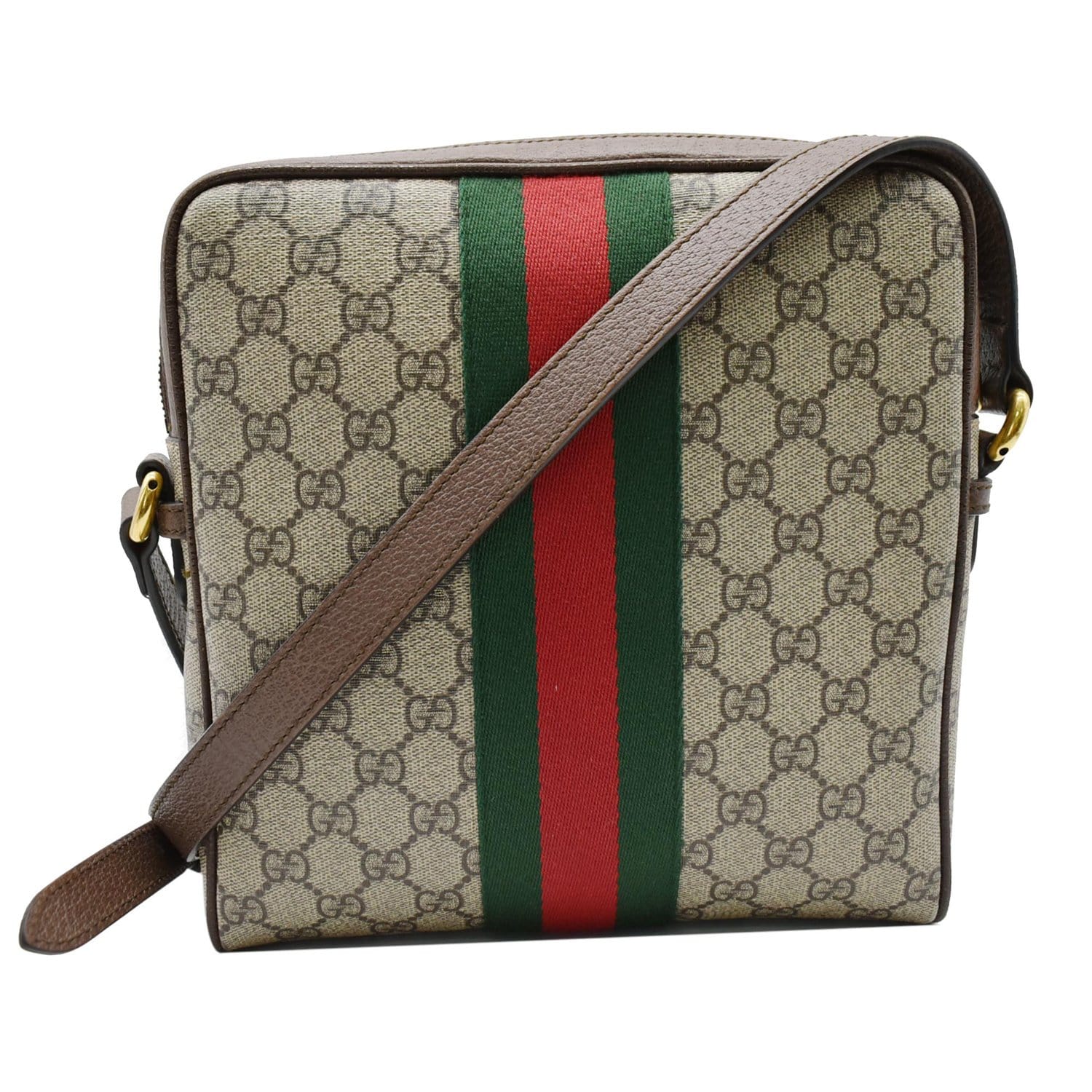 Gucci Beige & Brown Small Ophidia Messenger Bag for Men