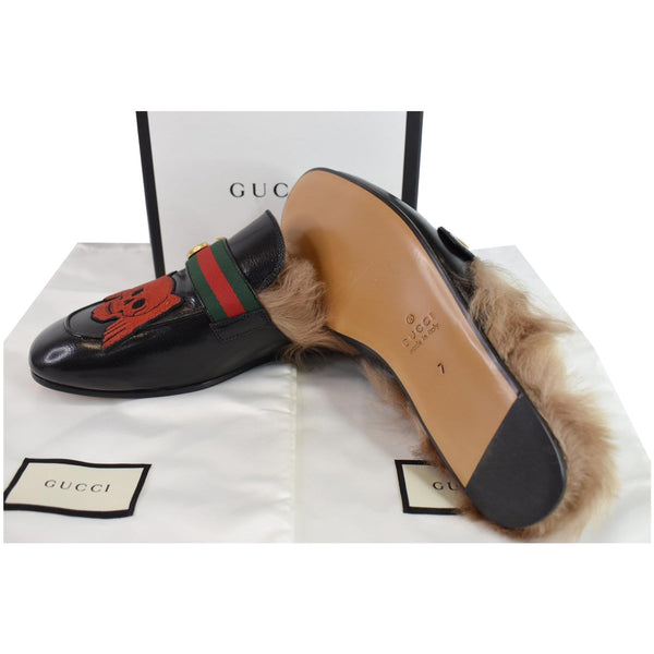 Gucci Princetown Skull Angel Fur shoes bottom