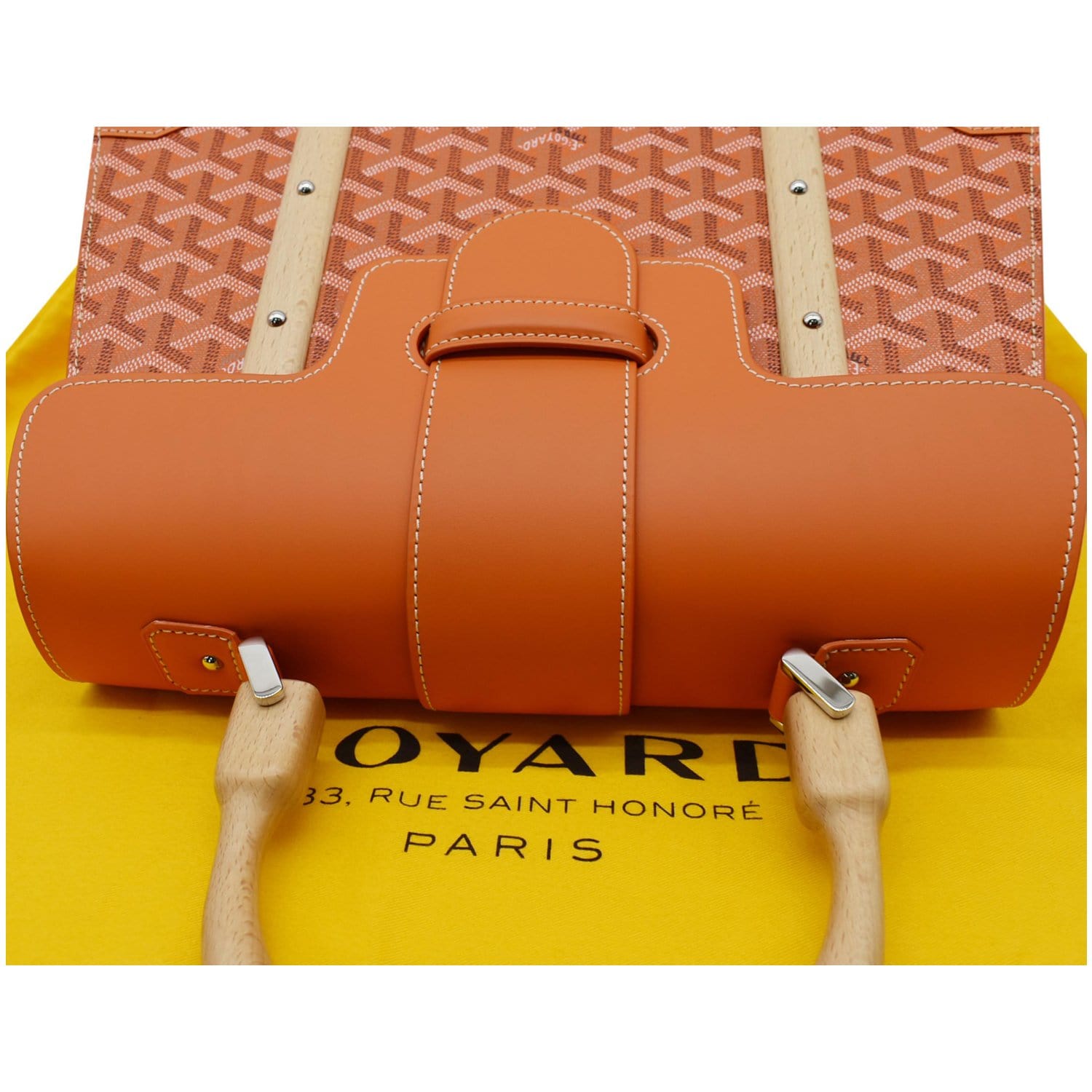 GOYARD Paris Orange Canvas Shoulder Tote Bag With Matching Wallet