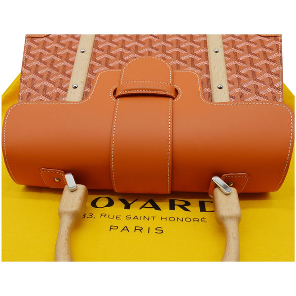 GOYARD Saigon MM Chevron Print Coated Canvas Top Handle Shoulder Bag Orange