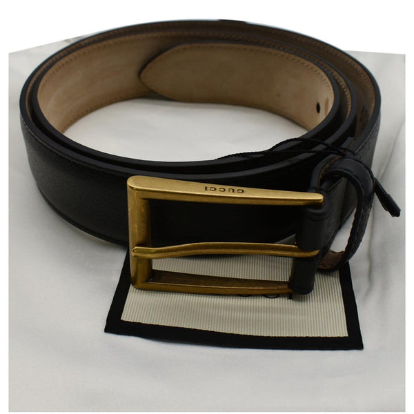 Gucci Calfskin Leather Belt Black Size 85.34 - folded