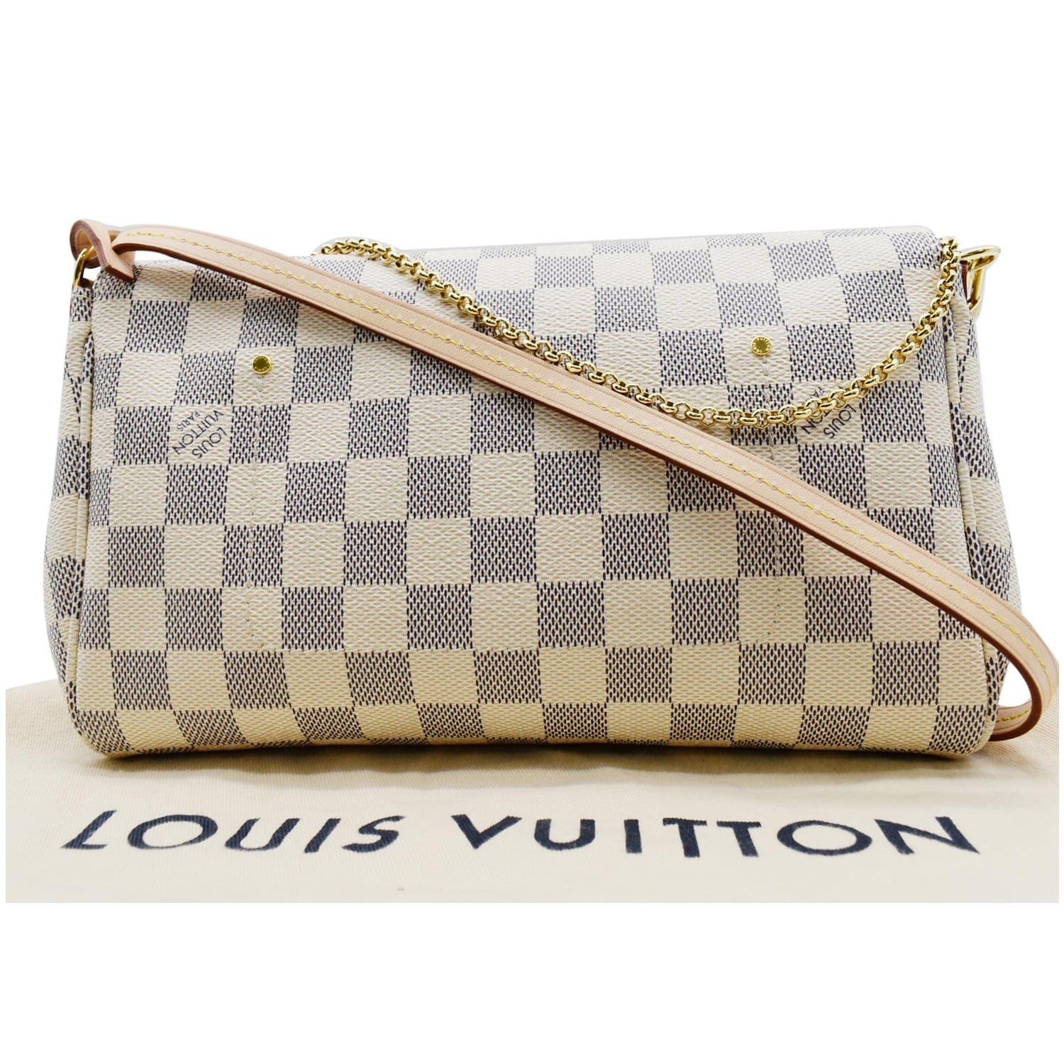 LOUIS VUITTON Favorite MM Damier Azur Crossbody Bag White