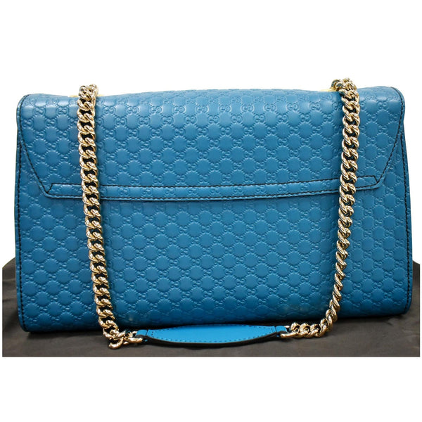 GUCCI Emily Medium GG Guccissima Leather Chain Shoulder Bag Teal