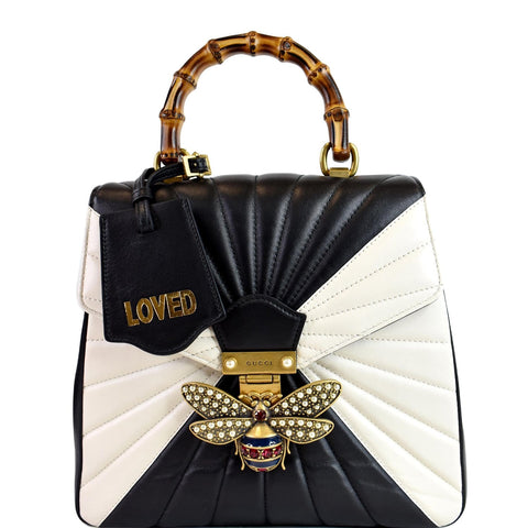 GUCCI Queen Margaret Quilted Leather Bee Backpack Bag Multi 476664