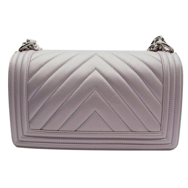 Chanel Medium Boy Flap Chevron Leather Shoulder Bag - Used