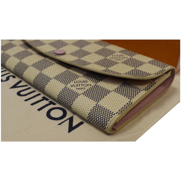 preloved Lv Emilie Damier Azur Wallet White/Purple Button