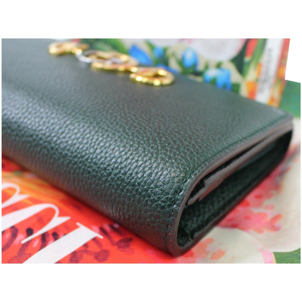 Gucci Zumi Grainy Leather Continental Wallet Dark Green -  corner view