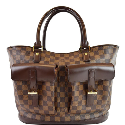 LOUIS VUITTON Manosque GM Damier Ebene Tote Bag Brown