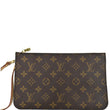 LOUIS VUITTON Pochette Wristlet Pouch Monogram Canvas Neverfull MM Brown