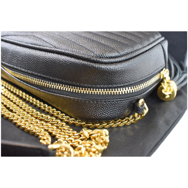 YVES SAINT LAURENT Mini Lou Leather Camera Crossbody Bag Black