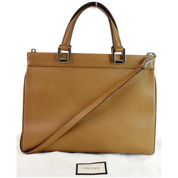 Gucci Medium Zumi Grainy Leather Top Handle Bag brown