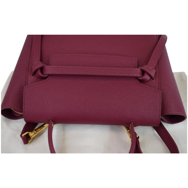 CELINE Micro Belt Grained Calfskin 2Way Shoulder Bag Ruby
