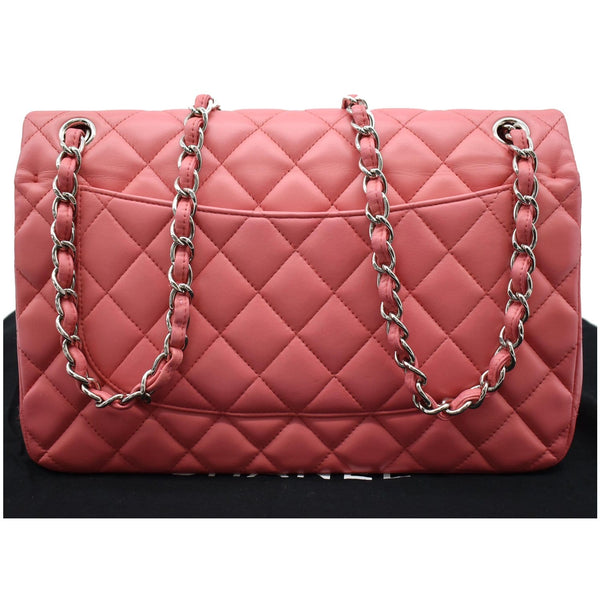 CHANEL Jumbo Double Flap Leather Shoulder Bag Pink
