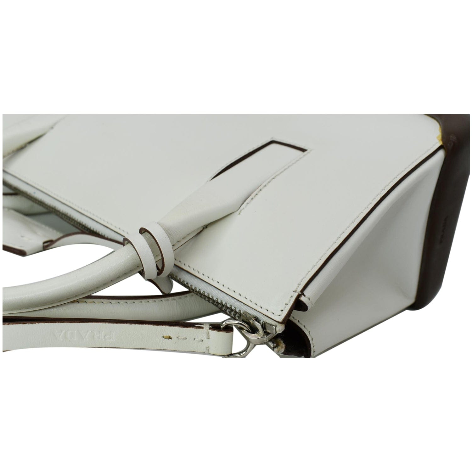 Prada Saffiano Leather Top-handle Bag in White