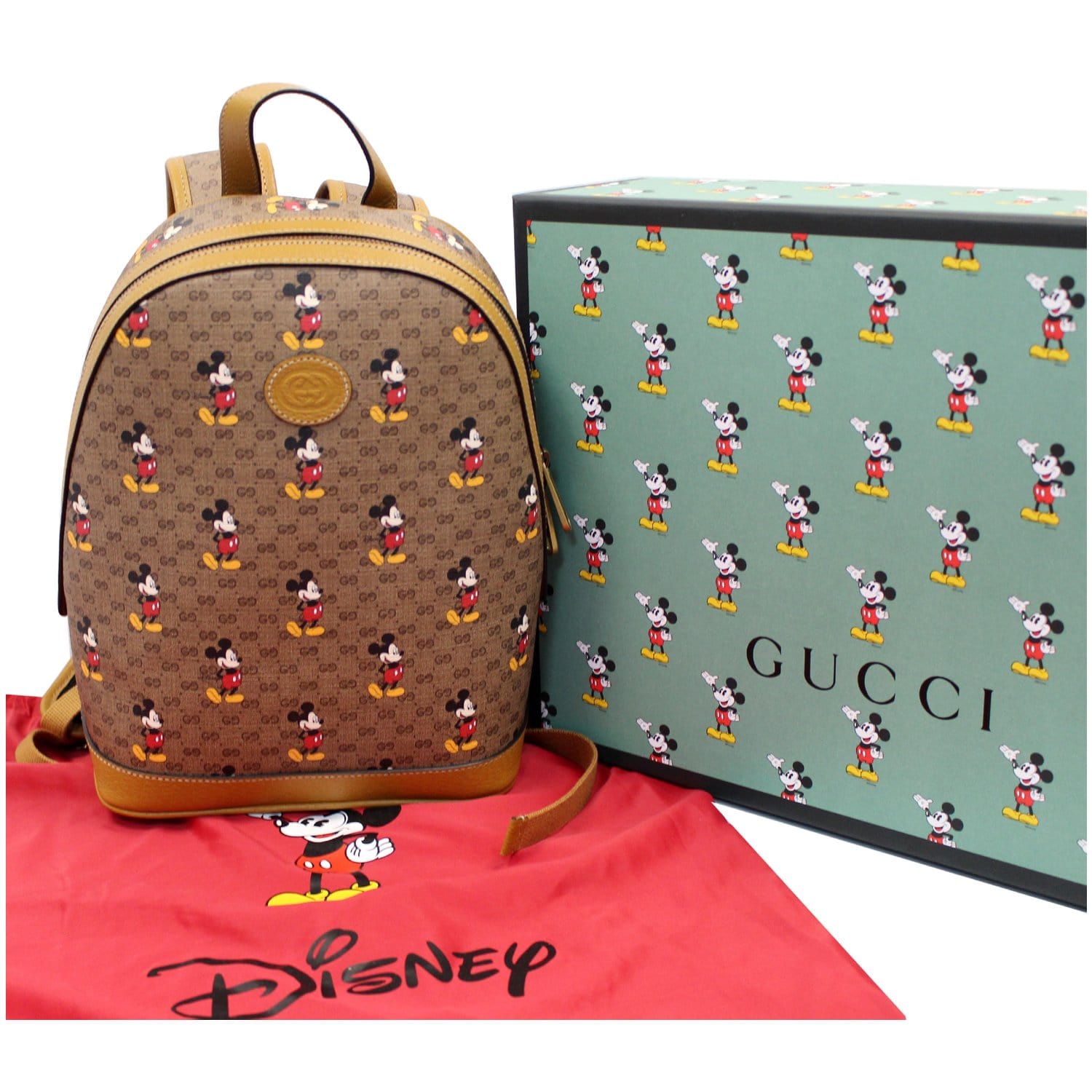 GUCCI X DISNEY Mini Vintage GG Supreme Monogram Mickey Mouse Small Flap  Messenger Bag Beige Vintage Sun Oil 471626