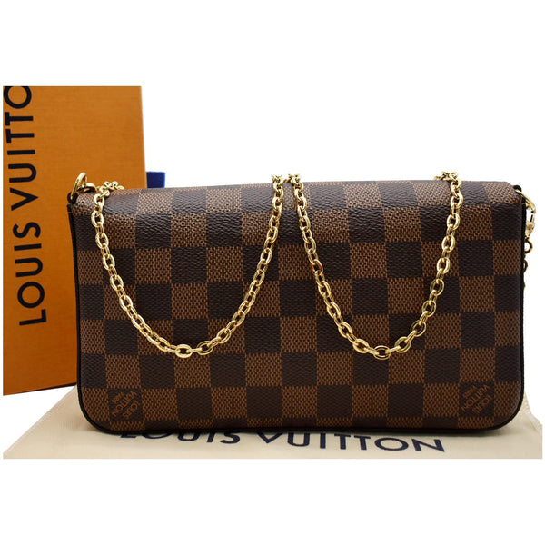LOUIS VUITTON Pochette Felicie Monogram Canvas Crossbody Bag Brown