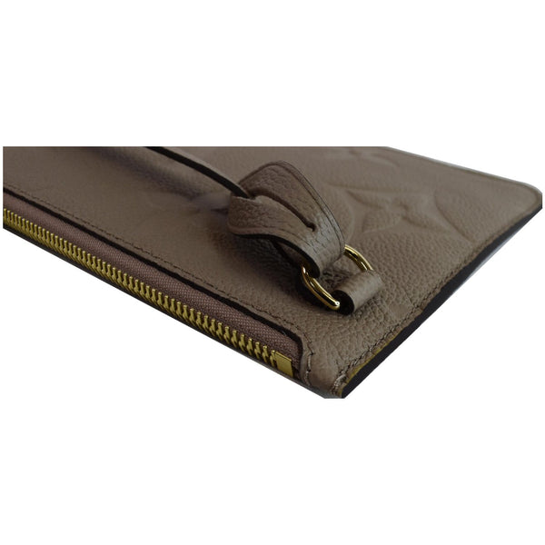 LOUIS VUITTON Empreinte Monogram Neverfull MM Pochette Wristlet Pouch Beige