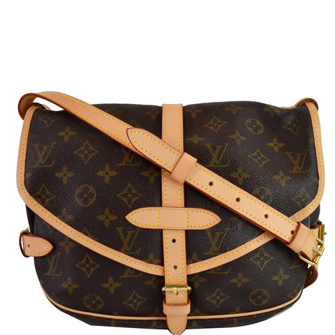 LOUIS VUITTON Saumur 30 Monogram Canvas Shoulder Bag Brown