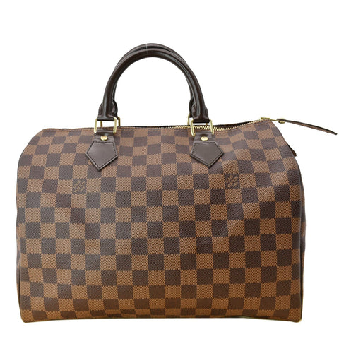 LOUIS VUITTON Speedy 30 Damier Ebene Satchel Bag Brown