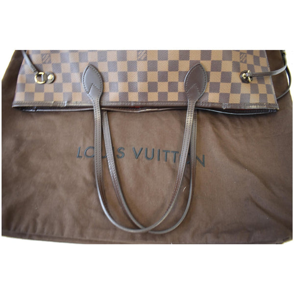 LOUIS VUITTON Neverfull MM Damier Ebene Shoulder Bag Brown