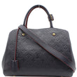 LOUIS VUITTON Montaigne MM Monogram Empreinte Shoulder Bag Blue