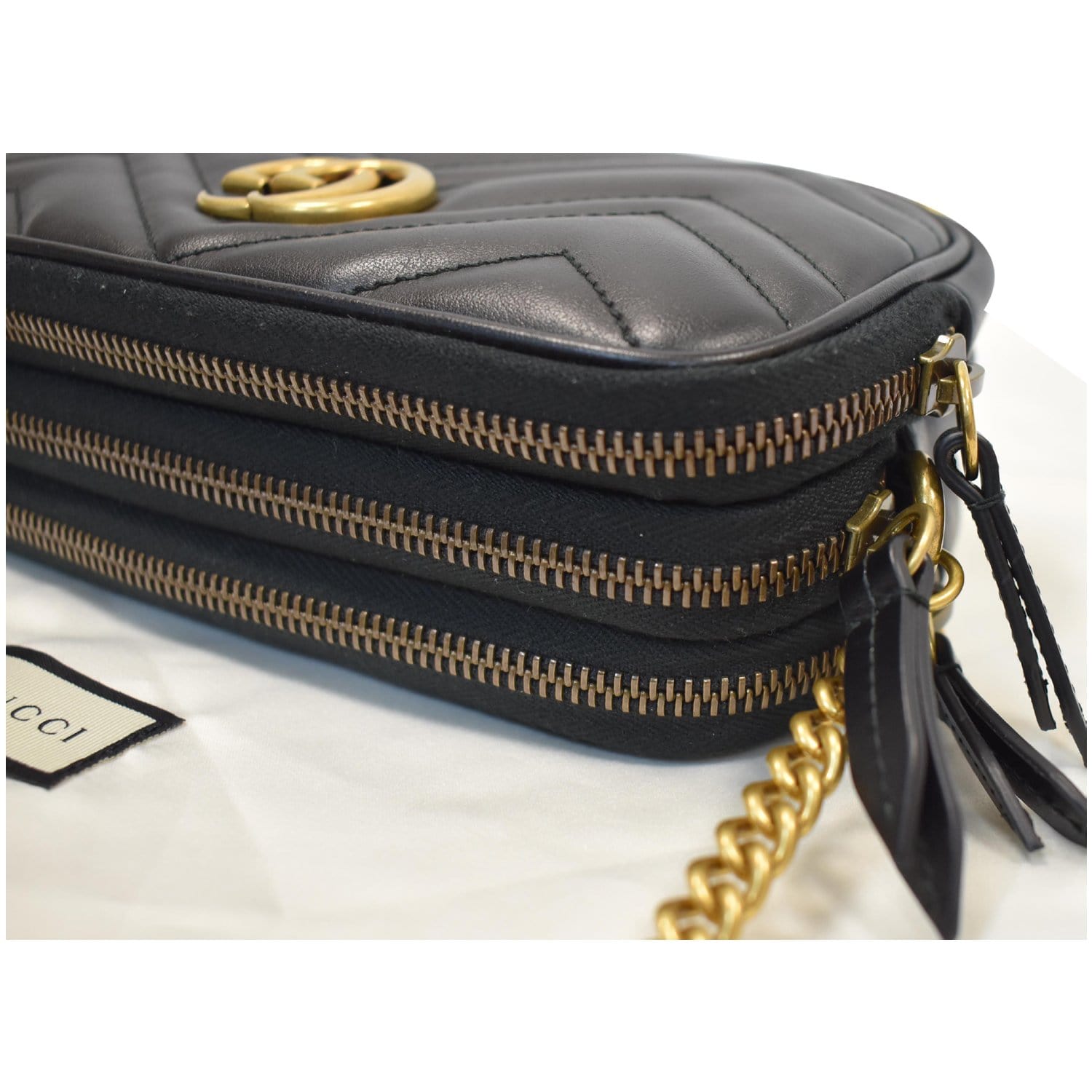Gucci Gg Marmont Mini Chain Bag in Black
