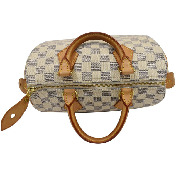LOUIS VUITTON Speedy 25 Damier Azur Satchel Bag White