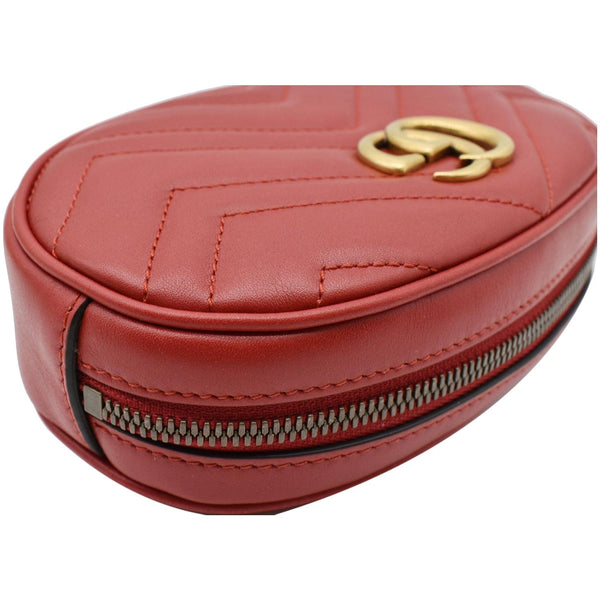 GUCCI GG Marmont Matelasse Leather Belt Bag Red 476434