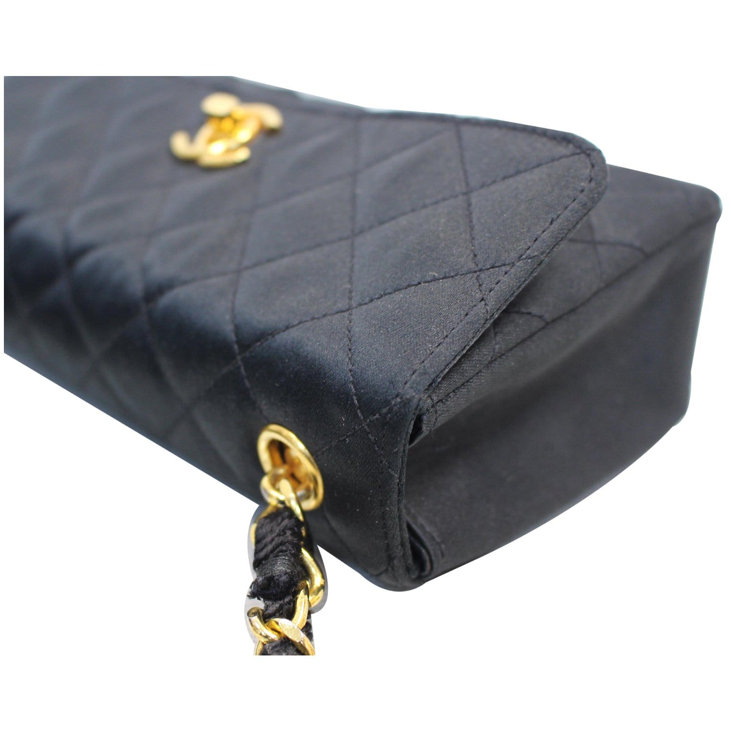 CHANEL Classic Timeless Small Satin Shoulder Bag Black