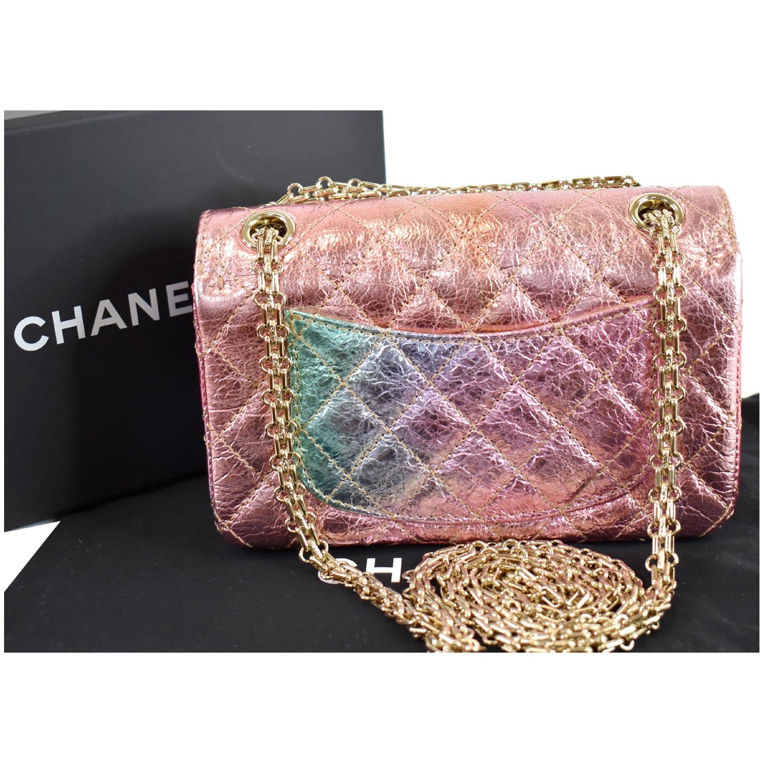 2.55 crossbody bag Chanel Multicolour in Suede - 31630947