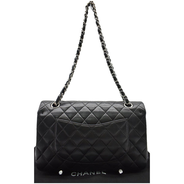 CHANEL Classic Double Flap Medium Leather Shoulder Bag Black