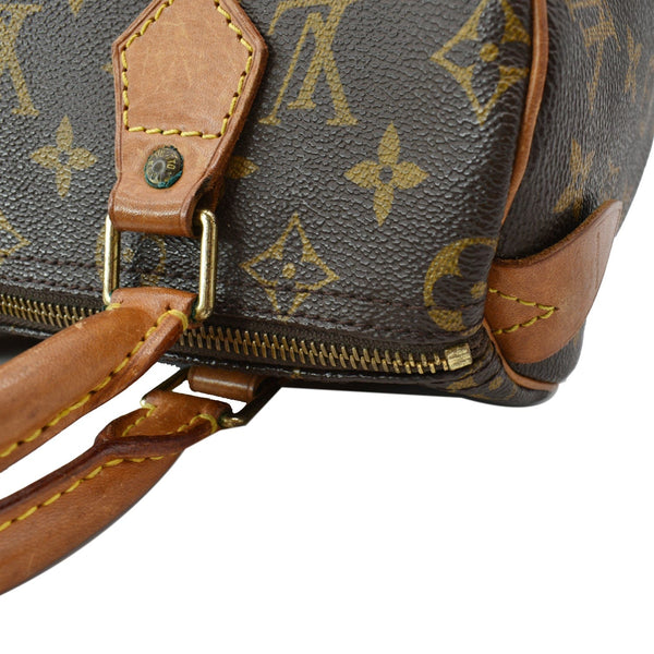 LOUIS VUITTON Speedy 25 Monogram Canvas Satchel Bag Brown