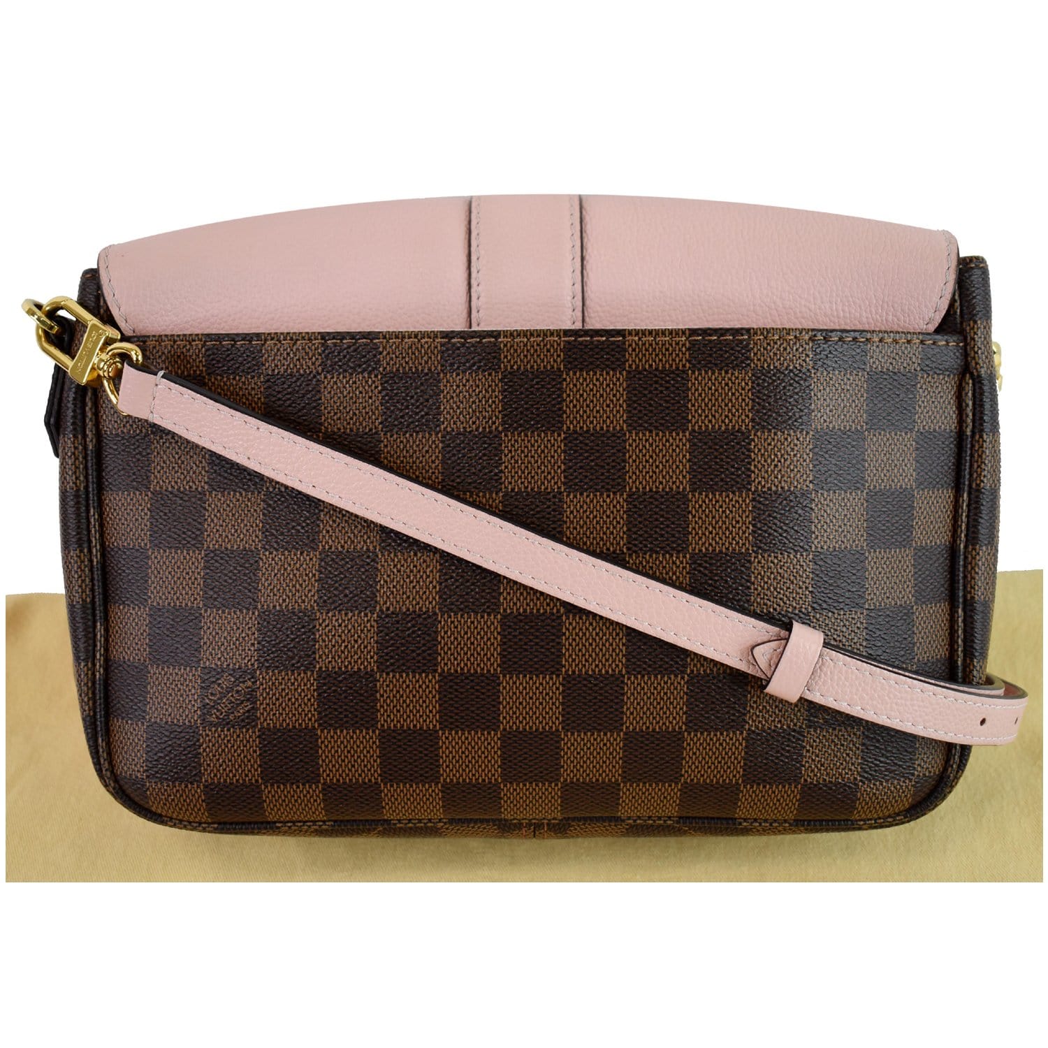 Louis Vuitton Clapton PM, Damier Ebene and Pink Leather, Preowned
