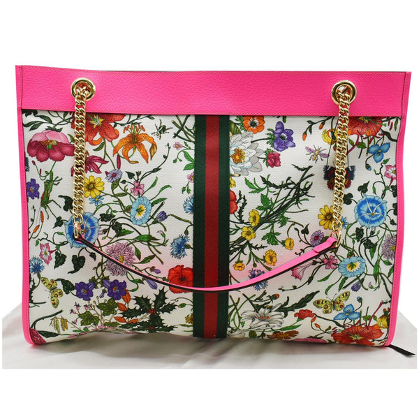 GUCCI Floral Rajah Large Canvas Leather Tote Bag Multicolor 537219