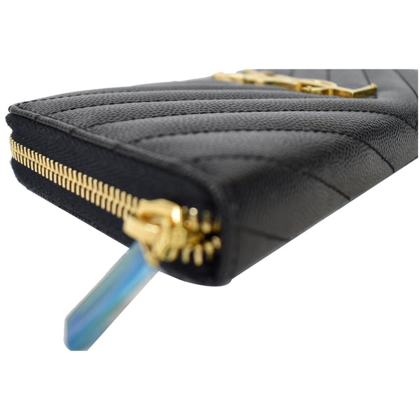 YVES SAINT LAURENT Matelasse Zip Around Wallet Black