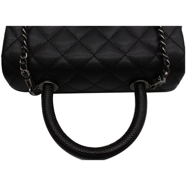 Chanel Coco Mini Top Lizard Handle Leather Bag handle