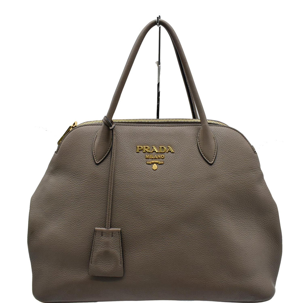 Prada Calf Leather Tote Bag Clay Gray Dallas Handbags