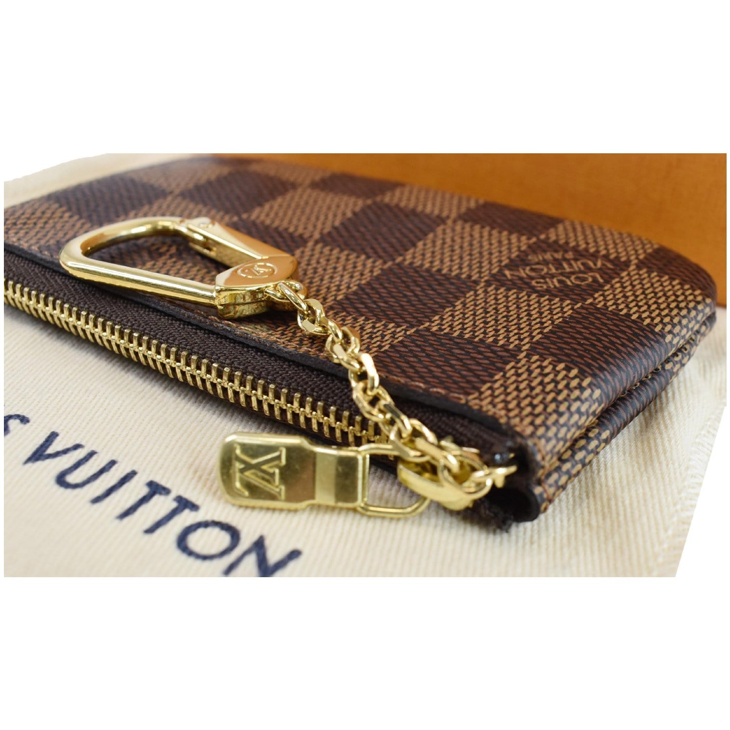 Louis Vuitton Key Coin Pouch Damier Ebene Brown