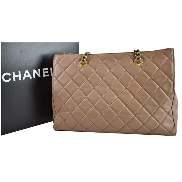 CHANEL Quilted Leather Perfect Edge Shopper Tote Brown