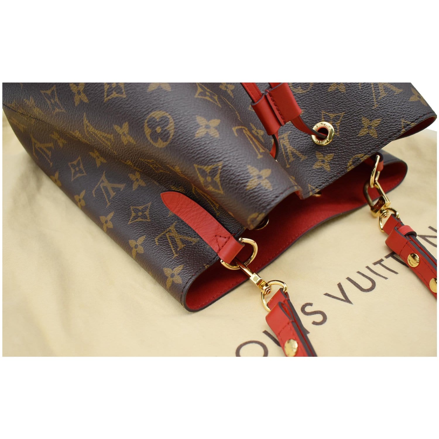 Louis Vuitton Shoulder Bag Neonoe Brown Red Coquelicot Monogram M44021 in  2023