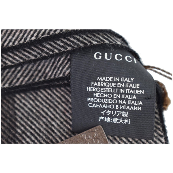Gucci Web Stripe Wool Scarf Brown 387574 made in Itlay