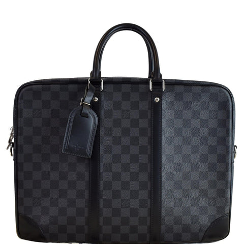 LOUIS VUITTON Porte Documents Voyage GM Damier Graphite Briefcase Bag Black