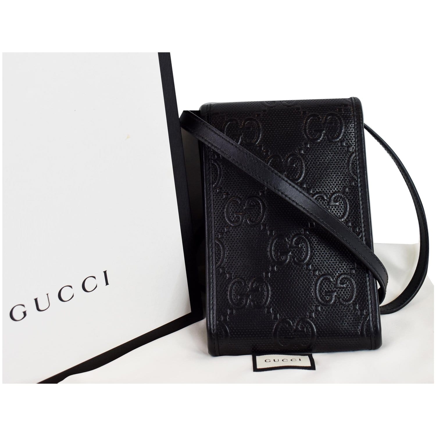 gucci embossed leather bag
