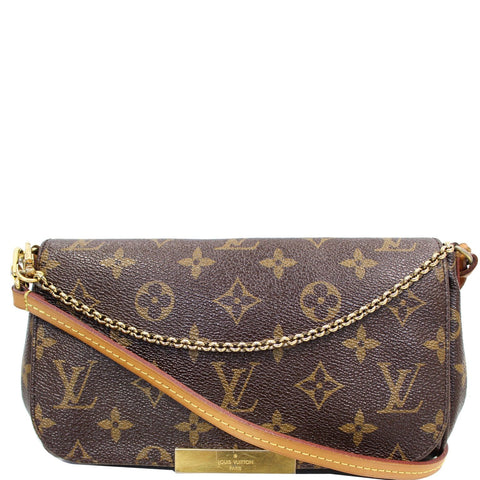 LOUIS VUITTON Favorite PM Monogram Canvas Crossbody Bag Brown