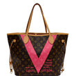 LOUIS VUITTON Neverfull MM V Grenade Monogram Canvas Shoulder Bag Brown