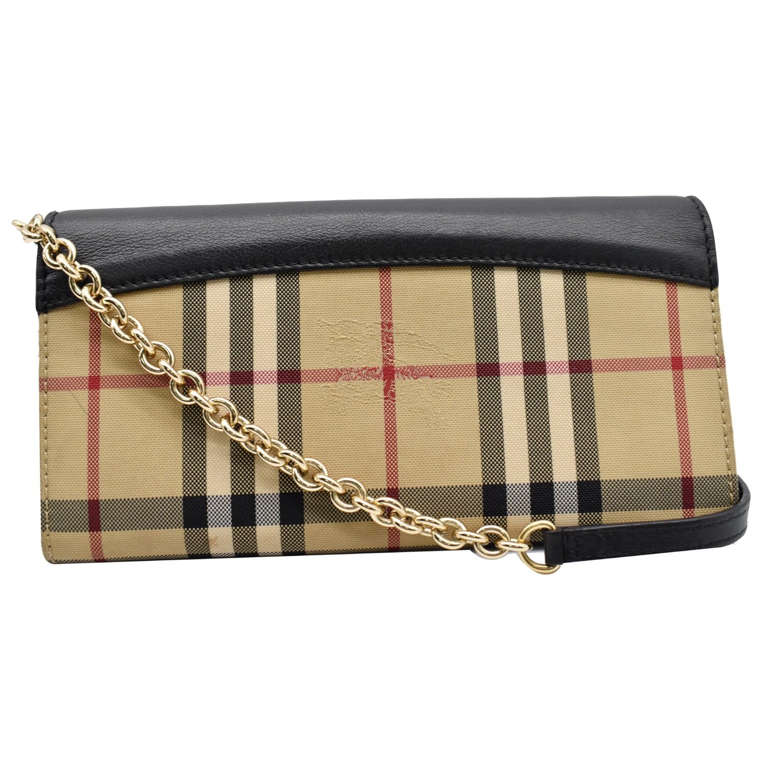 Burberry Check Chain Strap Wallet