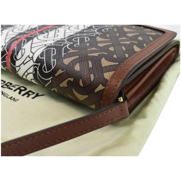 BURBERRY Monogram Stripe E-canvas Strap Wallet Brown