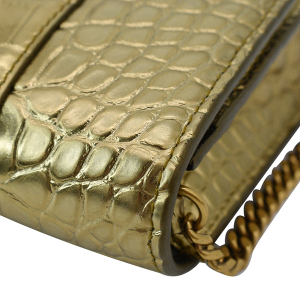 Balenciaga Hourglass Crocodile Leather WOC Crossbody Bag
