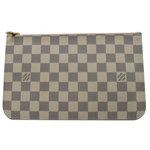 Louis Vuitton Neverfull MM Damier Azur Pochette Wristlet - backside view