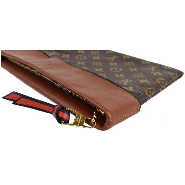LOUIS VUITTON Tuileries Monogram Canvas Clutch Bag Caramel